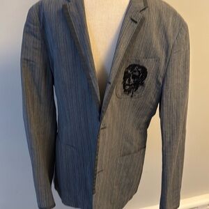 Pin strip Varvatos jacket with skeleton detail